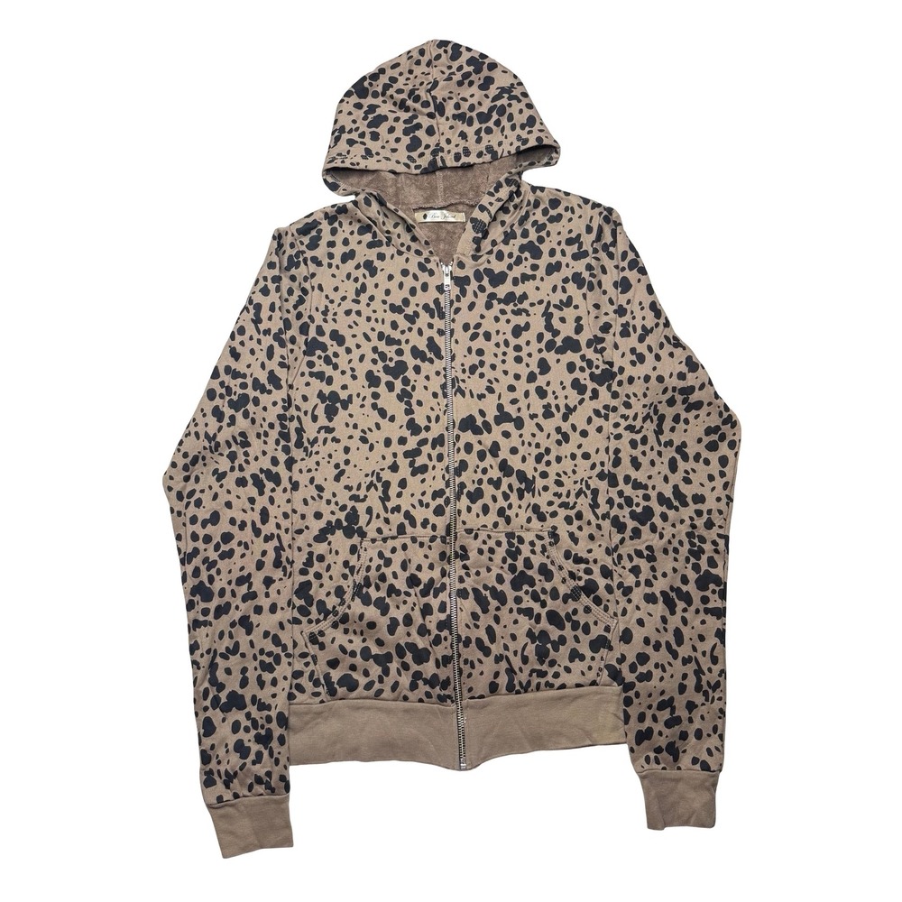 Y2K 2000s Bou Jeloud cheetah print zip up hoody jacket